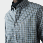 Lacoste חולצה עם הדפס צ'קים בהתאמה רגילה DZ4D0D1609 לבן שחור ירוק טב גברים - Image 5