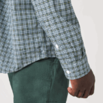 Lacoste חולצה עם הדפס צ'קים בהתאמה רגילה DZ4D0D1609 לבן שחור ירוק טב גברים - Image 6