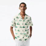 Lacoste חולצה עם שרוולים קצרים בהדפס גולף DZ4D0D473 לבן 70V גברים