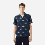 Lacoste חולצה עם שרוולים קצרים בהדפס גולף DZ4D0D474 כחול כהה 166 גברים