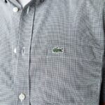 Lacoste חולצת ג'ינג'ם בכושר רגיל DZ4D0D1552 כחול כהה לבן 522 גברים - Image 2