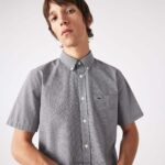 Lacoste חולצת ג'ינג'ם בכושר רגיל DZ4D0D1552 כחול כהה לבן 522 גברים