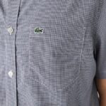 Lacoste חולצת ג'ינג'ם בכושר רגיל DZ4D0D1552 כחול כהה לבן 522 גברים - Image 3