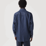 Lacoste חולצת ג'ינס מכותנה אורגנית בכושר רגיל DZ4D0D1503 אפור qjh גברים - Image 3
