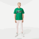 Lacoste חולצת טי אוברסייז תנין בכושר נינוח DZ4D0D616 ירוק ldm גברים - Image 2