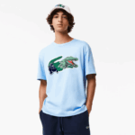 Lacoste חולצת טי אוברסייז תנין בכושר נינוח DZ4D0D609 כחול hbp גברים