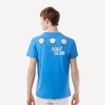 Lacoste חולצת טי גולף מכותנה אורגנית בכושר רגיל DZ4D0D179 כחול l99 גברים - Image 3