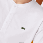 Lacoste חולצת טי ג'רזי של פימה כותנה בצוואר הנלי DZ4D0D589 לבן 001 גברים - Image 4
