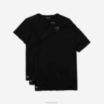 Lacoste חולצת טי טרקלין כותנה עם צווארון V, חבילה 3 DZ4D0D1336 שחור 031 גברים - Image 3