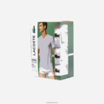 Lacoste חולצת טי טרקלין כותנה עם צווארון V, חבילה 3 DZ4D0D1335 לבן 001 גברים - Image 5