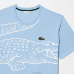 Lacoste חולצת טי כותנה בגזרה רופפת - במידות גדולות - גבוהה DZ4D0D135 כחול hbp גברים - Image 2