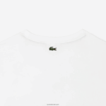 Lacoste חולצת טי כותנה בגזרה רופפת - במידות גדולות - גבוהה DZ4D0D136 לבן 001 גברים - Image 3
