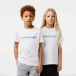 Lacoste חולצת טי מבד כותנה עם סימון ניגודיות DZ4D0D3014 לבן 001 ילדים