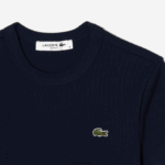 Lacoste חולצת טי מכותנה אורגנית בגזרה דקיקה DZ4D0D2385 כחול כהה 166 נשים - Image 5