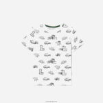 Lacoste חולצת טי מכותנה אורגנית בהדפסה אישית DZ4D0D3136 לבן 001 ילדים