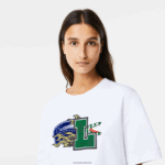 Lacoste חולצת טי מכותנה אורגנית במידות גדולות DZ4D0D2567 לבן 001 נשים - Image 2