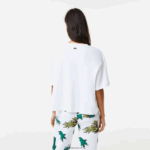 Lacoste חולצת טי מכותנה אורגנית במידות גדולות DZ4D0D2567 לבן 001 נשים - Image 3