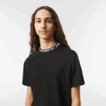 Lacoste חולצת טי ממותגת עם צווארון בכושר רגיל DZ4D0D209 שחור 031 גברים - Image 2