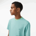 Lacoste חולצת טי ממותגת עם צווארון בכושר רגיל DZ4D0D208 ירוק 3a4 גברים - Image 2