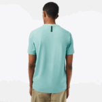 Lacoste חולצת טי ממותגת עם צווארון בכושר רגיל DZ4D0D208 ירוק 3a4 גברים - Image 3