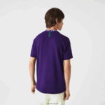 Lacoste חולצת טי ממותגת עם צווארון בכושר רגיל DZ4D0D210 pfn סגול גברים - Image 3