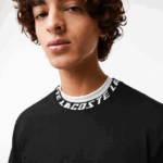 Lacoste חולצת טי ממותגת עם צווארון בכושר רגיל DZ4D0D209 שחור 031 גברים - Image 4