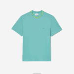 Lacoste חולצת טי ממותגת עם צווארון בכושר רגיל DZ4D0D208 ירוק 3a4 גברים - Image 4