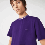 Lacoste חולצת טי ממותגת עם צווארון בכושר רגיל DZ4D0D210 pfn סגול גברים