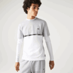 Lacoste חולצת טי ממותגת DZ4D0D831 אפור צ'ין לבן mtg גברים - Image 2
