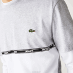 Lacoste חולצת טי ממותגת DZ4D0D831 אפור צ'ין לבן mtg גברים - Image 4