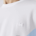 Lacoste חולצת טי מתיחה כותנה אורגנית עם צווארון עגול בהדפס תנין DZ4D0D637 לבן 001 גברים - Image 6