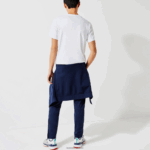 Lacoste חולצת טי נושמת עם צווארון צוואר ספורט DZ4D0D792 לבן ירוק v7e גברים - Image 3