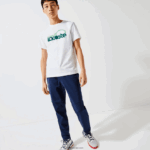 Lacoste חולצת טי נושמת עם צווארון צוואר ספורט DZ4D0D792 לבן ירוק v7e גברים - Image 5
