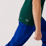 Lacoste חולצת טי נושמת עם צווארון צוואר ספורט DZ4D0D795 ירוק לבן wpx גברים - Image 5