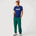 Lacoste חולצת טי נושמת עם צווארון צוואר ספורט DZ4D0D794 כחול לבן gtd גברים - Image 6