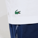 Lacoste חולצת טי נושמת עם צווארון צוואר ספורט DZ4D0D792 לבן ירוק v7e גברים - Image 6