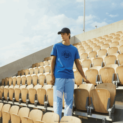 Lacoste חולצת טי ספורט רולנד גארוס מכותנה אורגנית DZ4D0D1601 כחול כהה yd2 גברים
