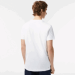 Lacoste חולצת טי ספורטיבית בכושר רגיל עם מיתוג ניגודיות DZ4D0D91 לבן 001 גברים - Image 3