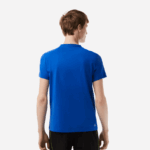 Lacoste חולצת טי ספורטיבית בכושר רגיל עם מיתוג ניגודיות DZ4D0D93 כחול kxb גברים - Image 3