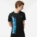 Lacoste חולצת טי ספורטיבית בכושר רגיל עם מיתוג ניגודיות DZ4D0D92 שחור 031 גברים