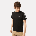 Lacoste חולצת טי עם פס לוגו בכושר רגיל DZ4D0D45 שחור 031 גברים