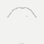 Lacoste חולצת טי עם פס לוגו בכושר רגיל DZ4D0D46 לבן 001 גברים - Image 4