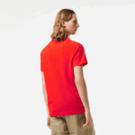 Lacoste חולצת טי פיקה מכותנה אורגנית בגזרה דקיקה DZ4D0D121 אדום s5h גברים - Image 3