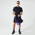 Lacoste חולצת טי שירט פיקה מתיחה בהתאמה רגילה בהתאמה רגילה DZ4D0D820 כחול כהה שחור 7w4 גברים - Image 2