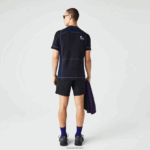 Lacoste חולצת טי שירט פיקה מתיחה בהתאמה רגילה בהתאמה רגילה DZ4D0D820 כחול כהה שחור 7w4 גברים - Image 3
