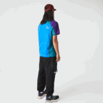 Lacoste חולצת טי שירט פיקה מתיחה בהתאמה רגילה בהתאמה רגילה DZ4D0D819 כחול ירוק סגול 7w6 גברים - Image 3