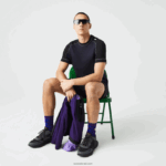 Lacoste חולצת טי שירט פיקה מתיחה בהתאמה רגילה בהתאמה רגילה DZ4D0D820 כחול כהה שחור 7w4 גברים - Image 4