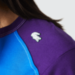 Lacoste חולצת טי שירט פיקה מתיחה בהתאמה רגילה בהתאמה רגילה DZ4D0D819 כחול ירוק סגול 7w6 גברים - Image 4