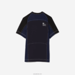 Lacoste חולצת טי שירט פיקה מתיחה בהתאמה רגילה בהתאמה רגילה DZ4D0D820 כחול כהה שחור 7w4 גברים - Image 6