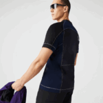 Lacoste חולצת טי שירט פיקה מתיחה בהתאמה רגילה בהתאמה רגילה DZ4D0D820 כחול כהה שחור 7w4 גברים - Image 7